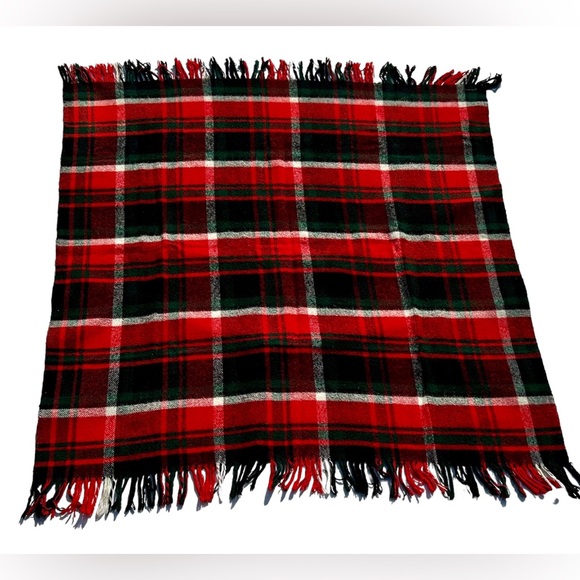 TROY Leisure Blanket PLAID Red & Green Lap/StadiumBlanket Acrylic USA - Picture 3 of 7